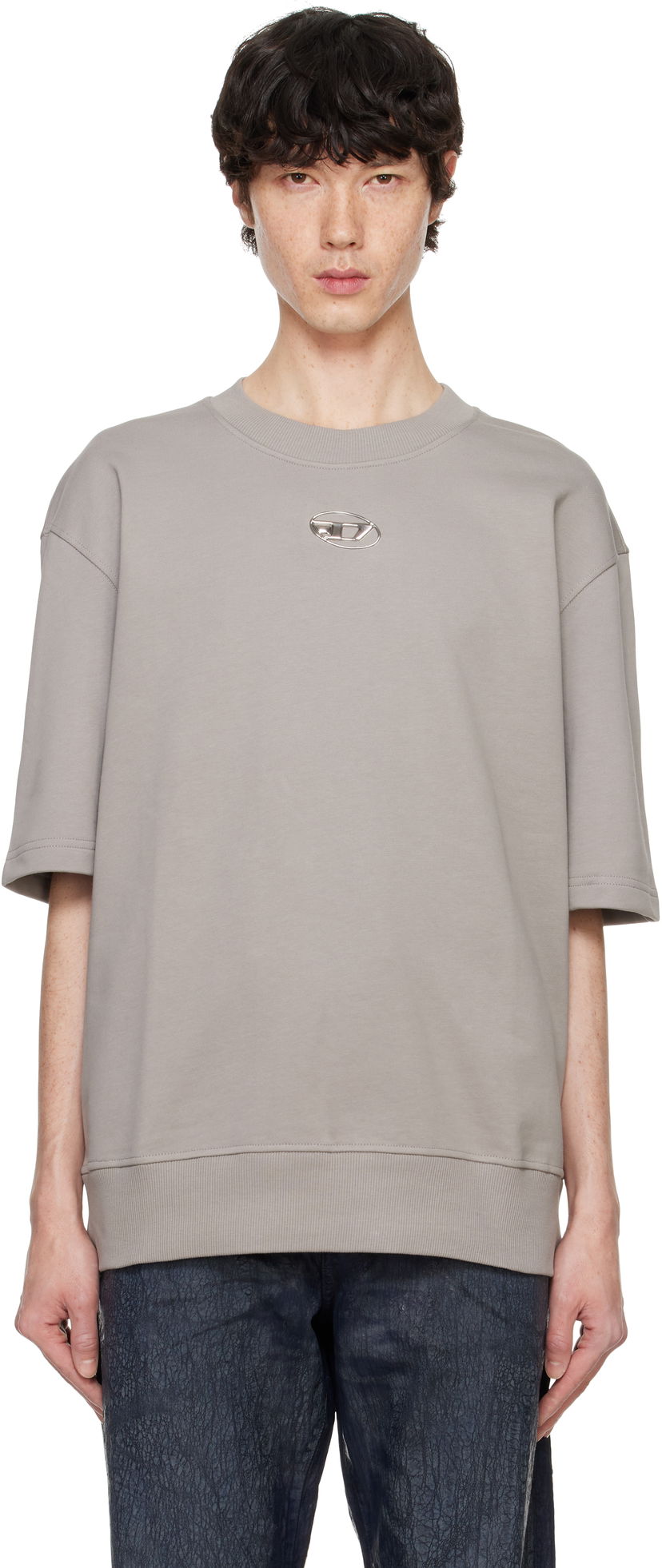 Majica kratkih rukava Diesel S-Cooling-L1 Short Sleeve T-Shirt Siva | A11580-0IAJH-9BX