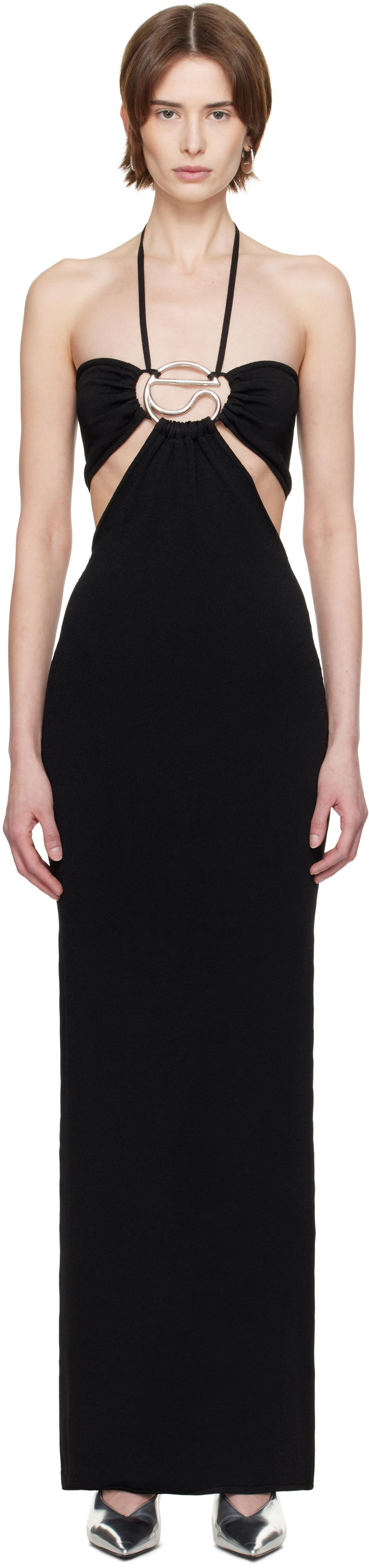 Haljina Coperni Coperni Knitted Halter Maxi Dress Crna | COPML135Y3010