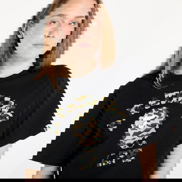 Majica kratkih rukava BAPE A BATHING APE 1st Camo College T-Shirt Crna | 001TEL301012MBKD, 1