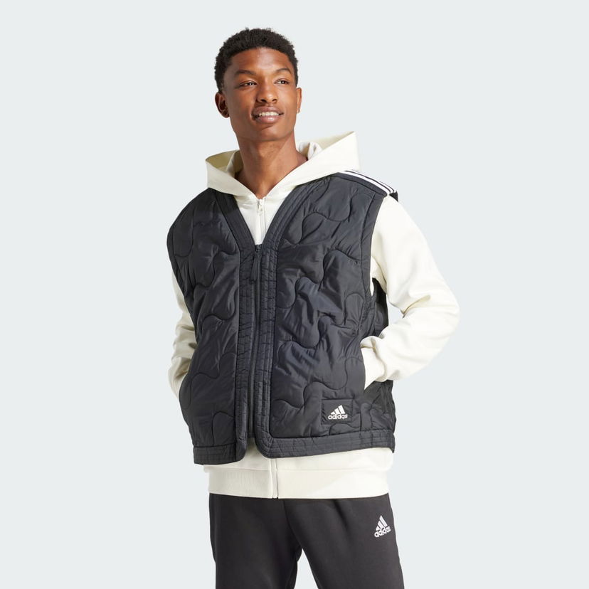 Prsluk adidas Performance Padded Full Zip Hoodie Crna | IR9173