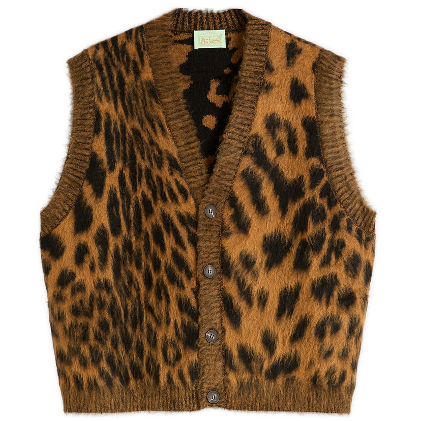 Prsluk Aries Brushed Leopard Print Vest Smeđa | AR40041-BRN