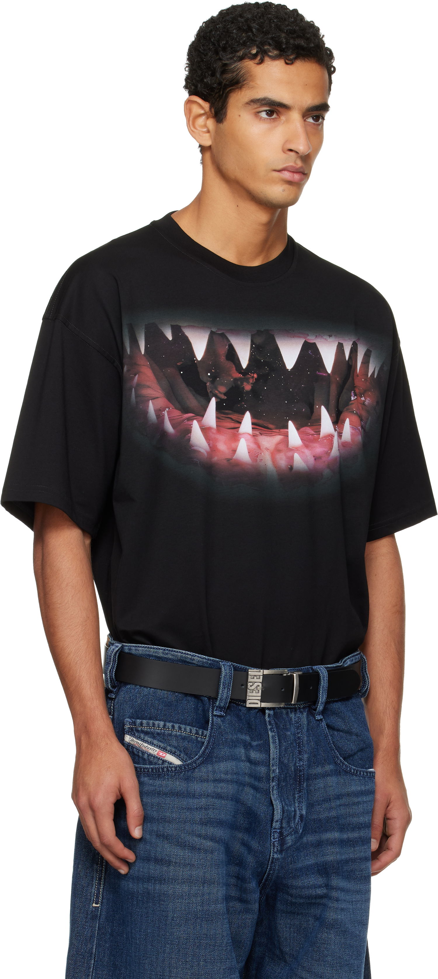 Majica kratkih rukava Diesel Shark Jaw Print T-Shirt Crna | A19617-0PLAT-9XX, 1