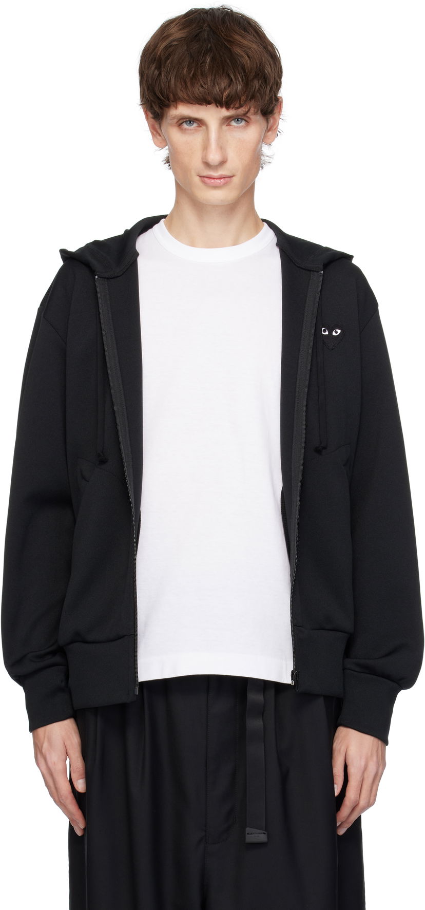 Dukserice Comme des Garçons Zip Hoodie with Big Heart Print Crna | AX-T254-051