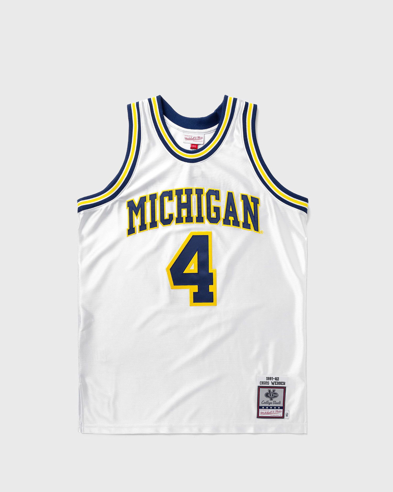 Dres Mitchell & Ness NCAA AUTHENTIC JERSEY MICHIGAN 1991-92 CHRIS WEBBER #4 Bijela | AJY55329-UMI91CWEWHIT, 0