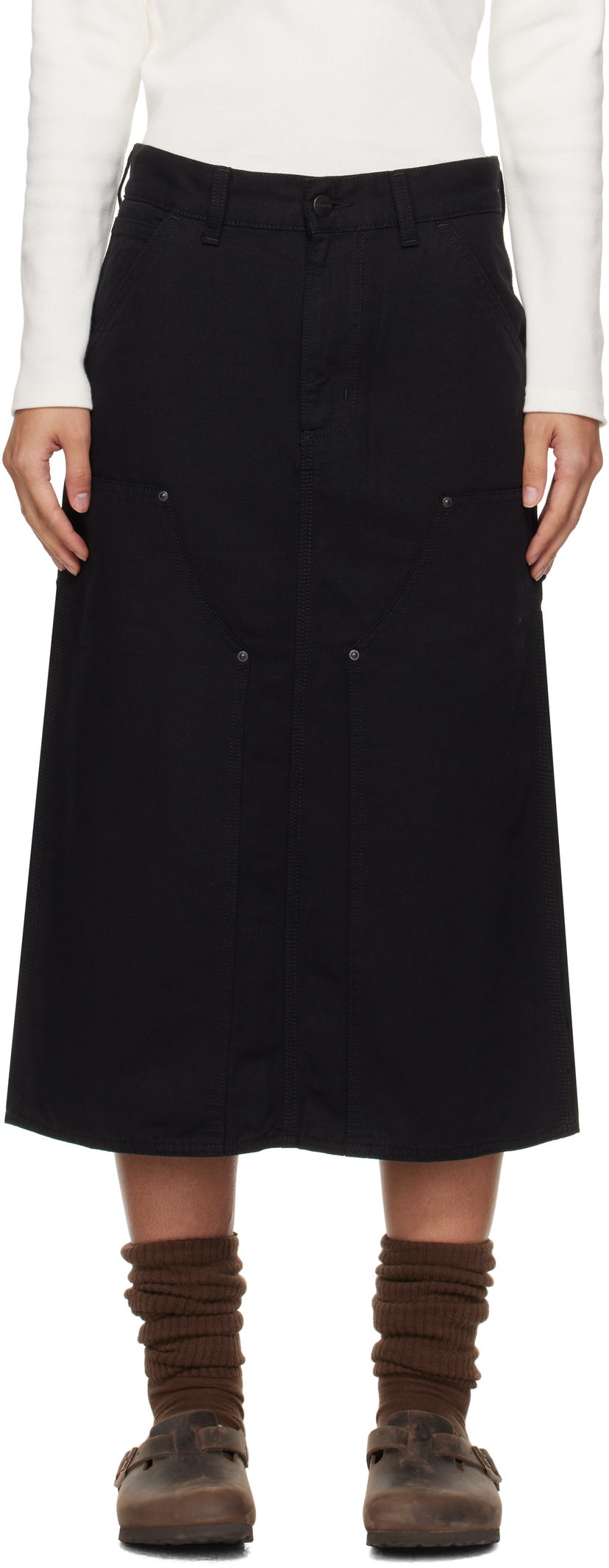 Suknja Carhartt WIP Double Knee Midi Skirt Crna | I033773 8902