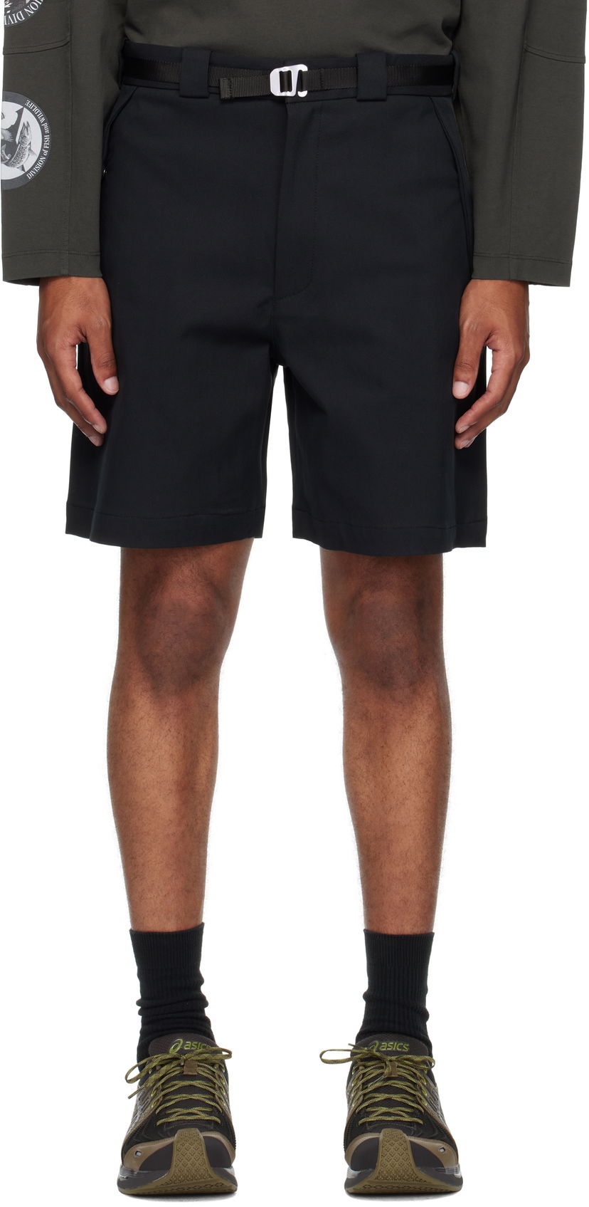 Kratke hlače ROA ROA Buckle Chino Shorts Crna | RBMW0393FA276