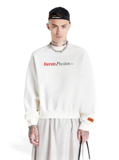 Dukserice HERON PRESTON Multi Heron Censored Crewneck Bijela | HMBA020F22JER0070184