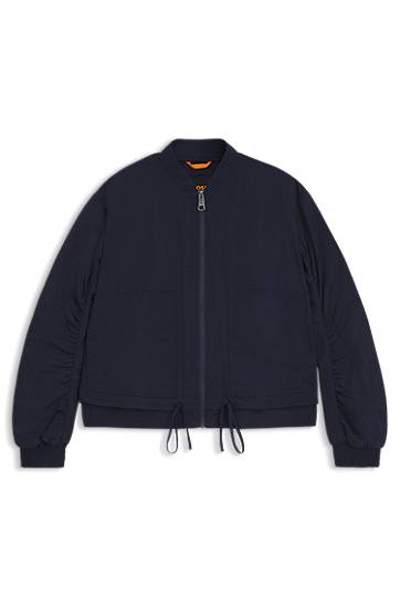 Bomber jakna BOSS Water-repellent Bomber Jacket with Adjustable Hem Tamnoplava | 50540991