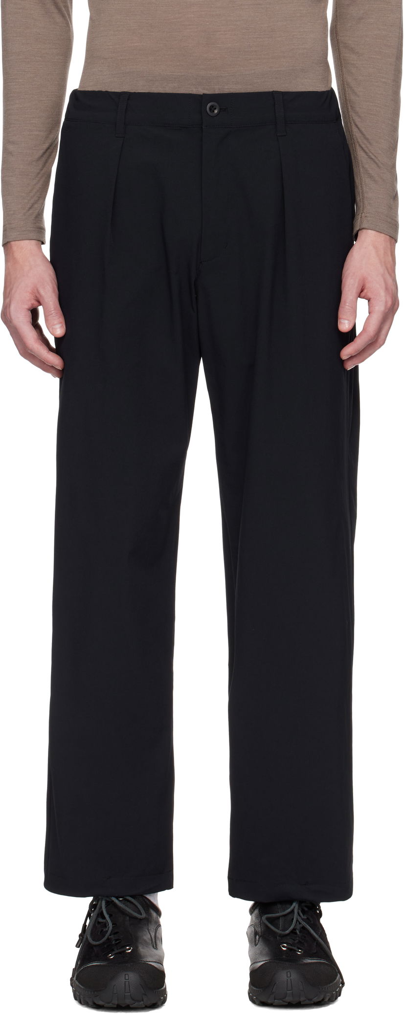 Hlače Snow Peak Active Comfort Wide Trousers Crna | PA-25SU004