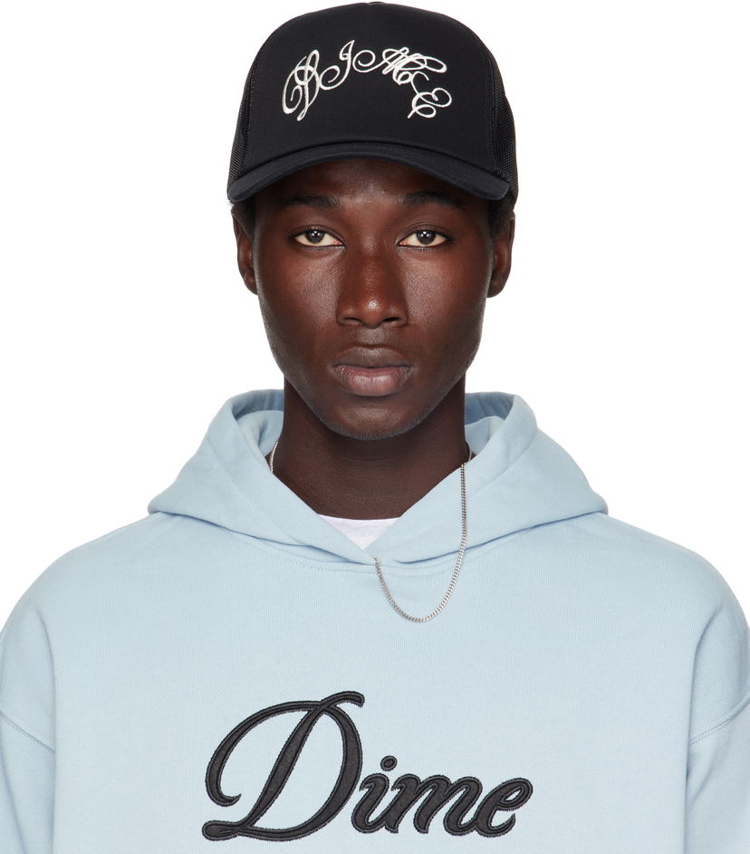 Kapa Dime Dime Embroidered Fighter Trucker Cap Crna | DIMESU2521BLK
