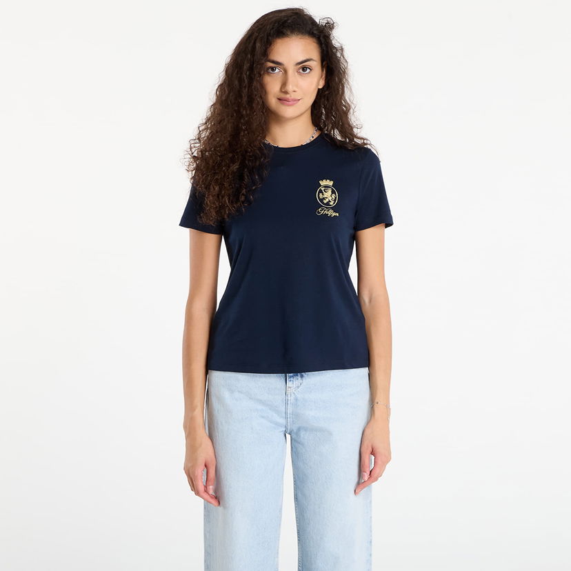 Majica kratkih rukava Tommy Hilfiger Tommy Hilfiger TH Crest Embroidery Crew Neck T-Shirt Tamnoplava | WW0WW46153 C1G