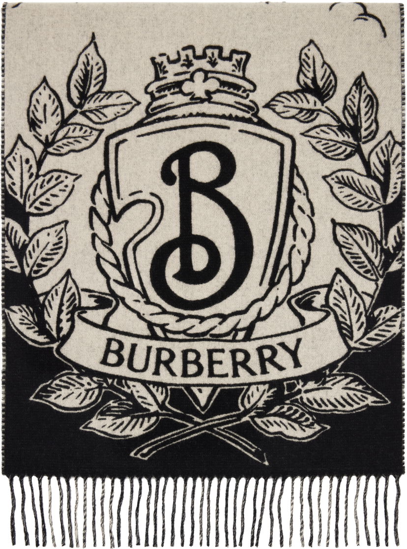 Šal Burberry Burberry Reversible Knight Crest Scarf Crna | 8109372
