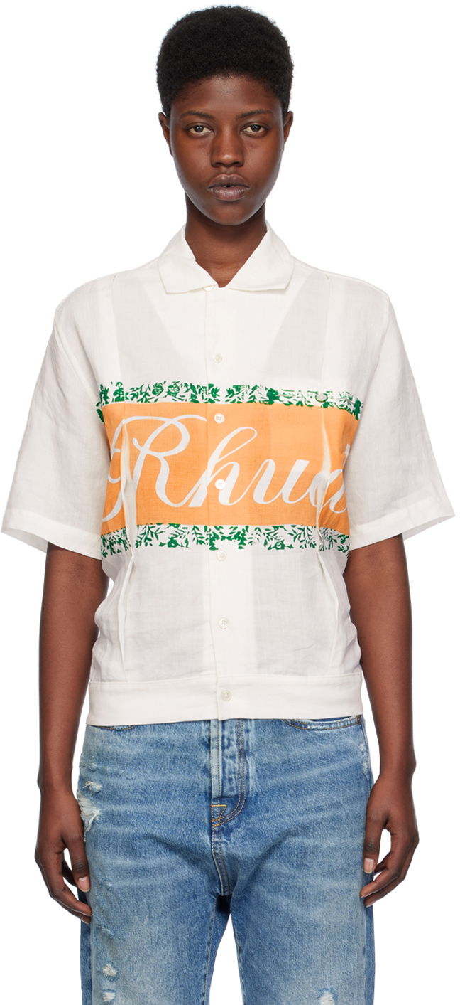 Košulja Rhude Printed Shirt Bijela | RHPS24SR10023060