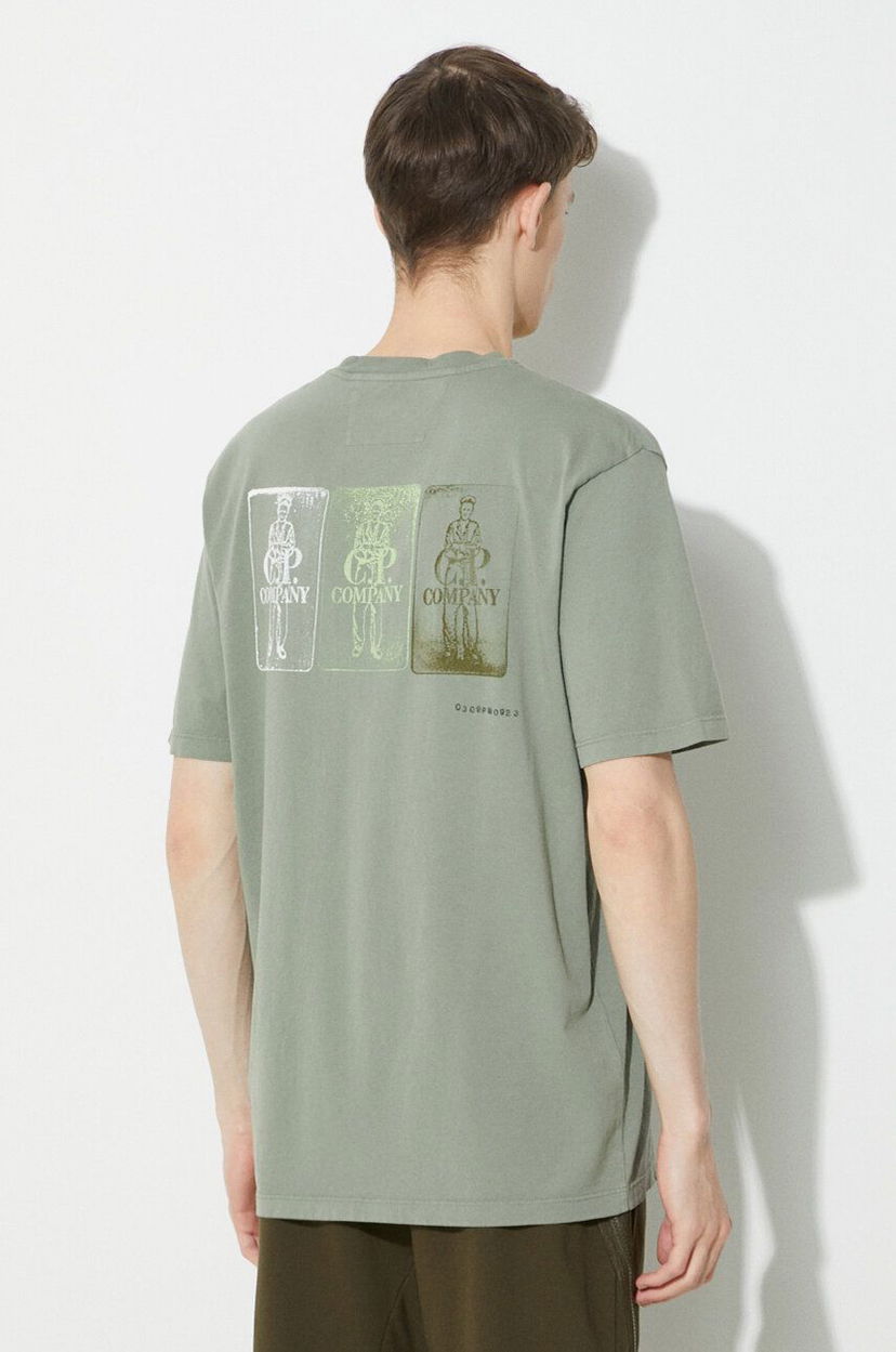 Majica kratkih rukava C.P. Company Three Cards Graphic T-Shirt Zelena | 16CMTS288A005431G