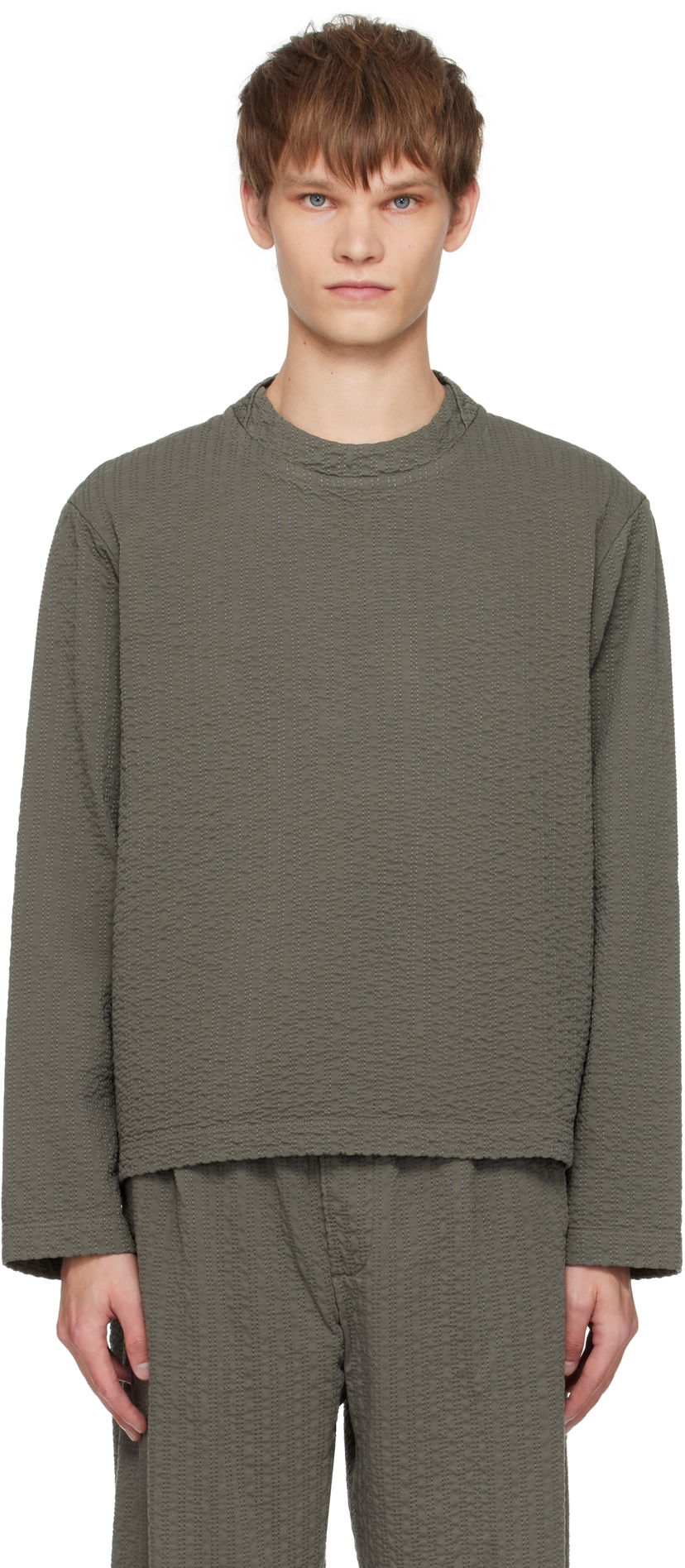 Majica kratkih rukava Craig Green Craig Green Embroidered Linestitch Smock T-Shirt Zelena | CGAW25CWOSHI69