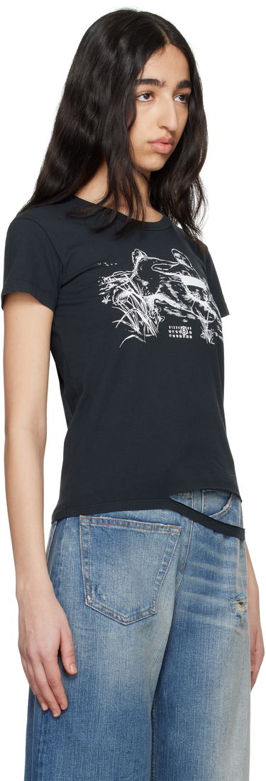 Majica kratkih rukava Maison Margiela MM6 Maison Margiela Rabbit Print T-Shirt Crna | S62GD0199 M20108, 1