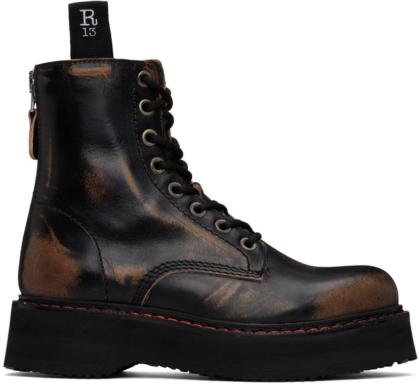 Odjeća R13 R13 Single Stack Boots Crna | R13WS025-R01