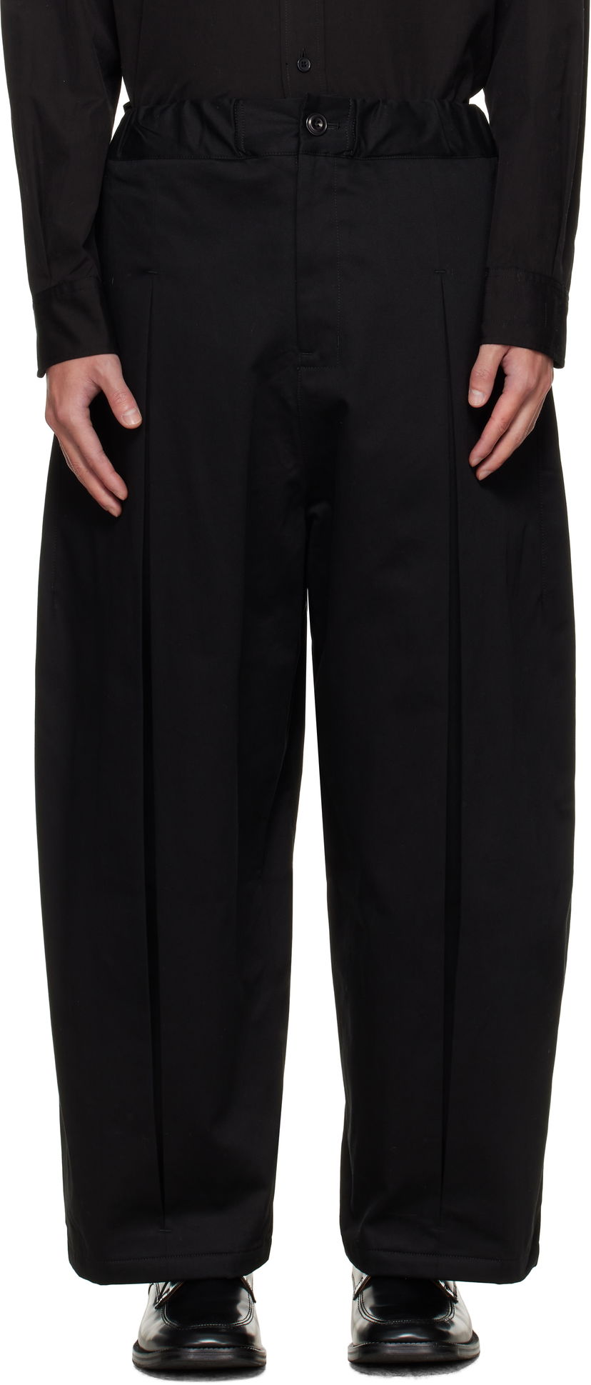 Hlače sage NATION SAGE NATION Box Pleat Trousers Crna | S011 BOX PLEAT TROUSER COTTON