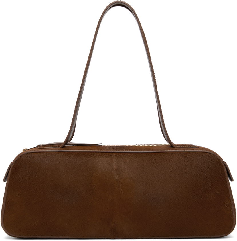 Torba za rame Khaite KHAITE Simona Calf Hair Shoulder Bag Smeđa | H2040-760