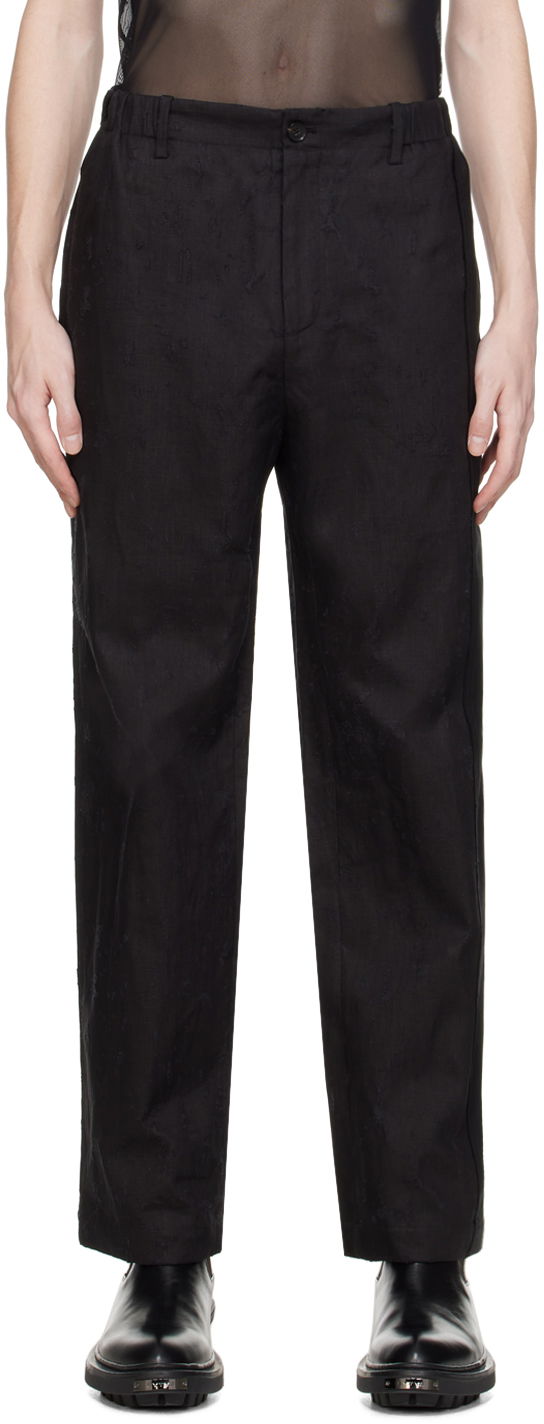Hlače Feng Chen Wang Feng Chen Wang Raw Edge Trousers Crna | FUS17TR05
