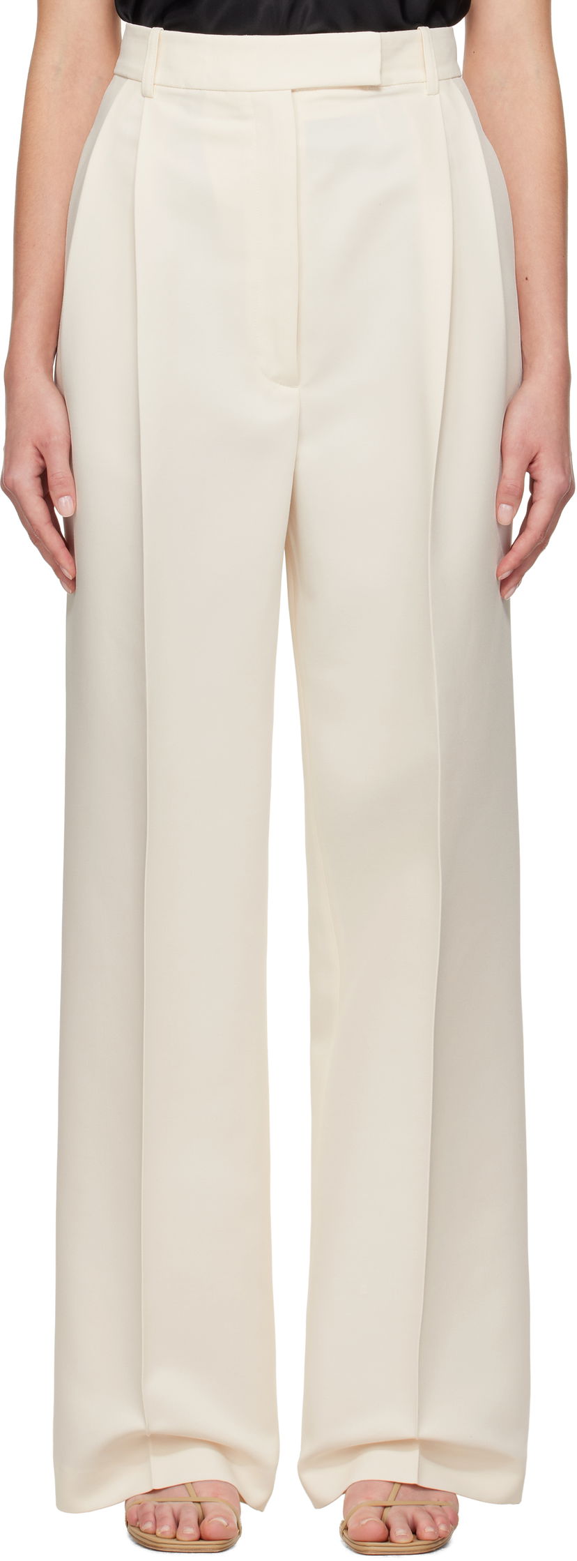 Hlače Róhe Róhe High-Waist Tailored Trousers Bijela | 414-30-052