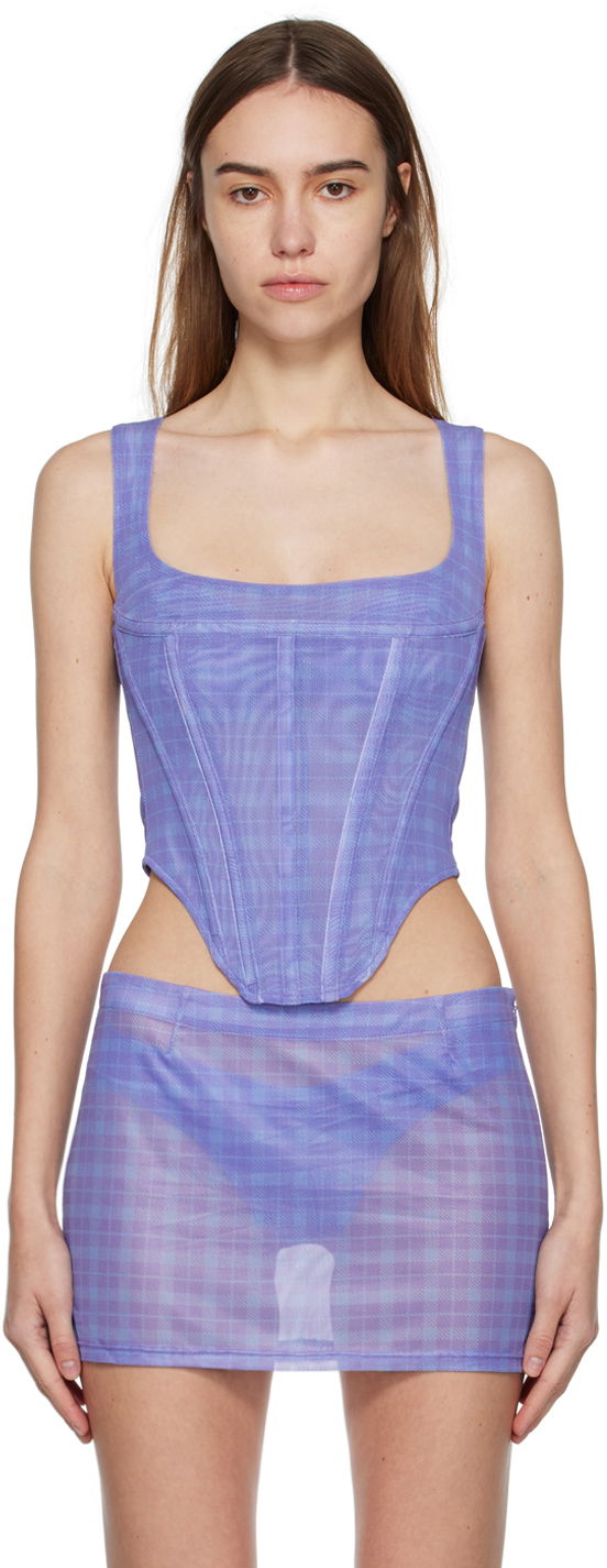 Suknja Miaou Miaou Campbell Plaid Tank Top Ljubičasta | 7020PM1BPP