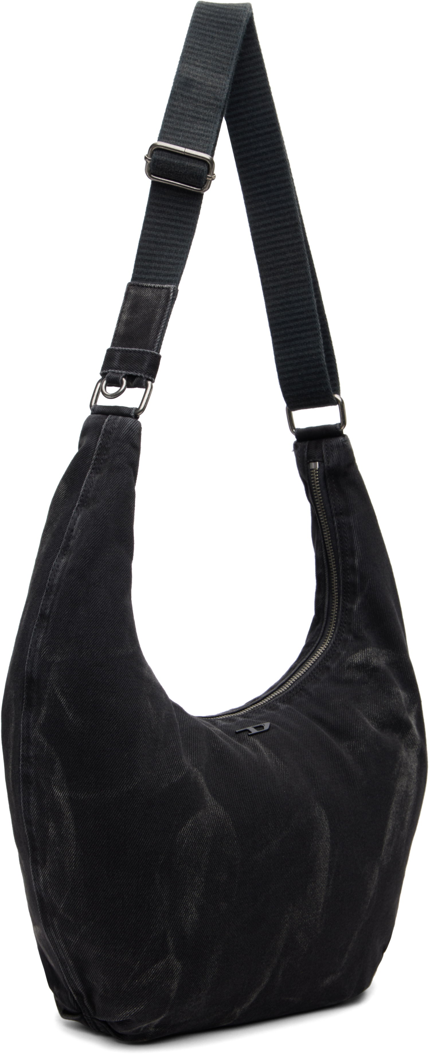 Torba za rame Diesel Rave X Washed Denim Crescent Shoulder Bag Crna | X10414-P4485-T8013, 1