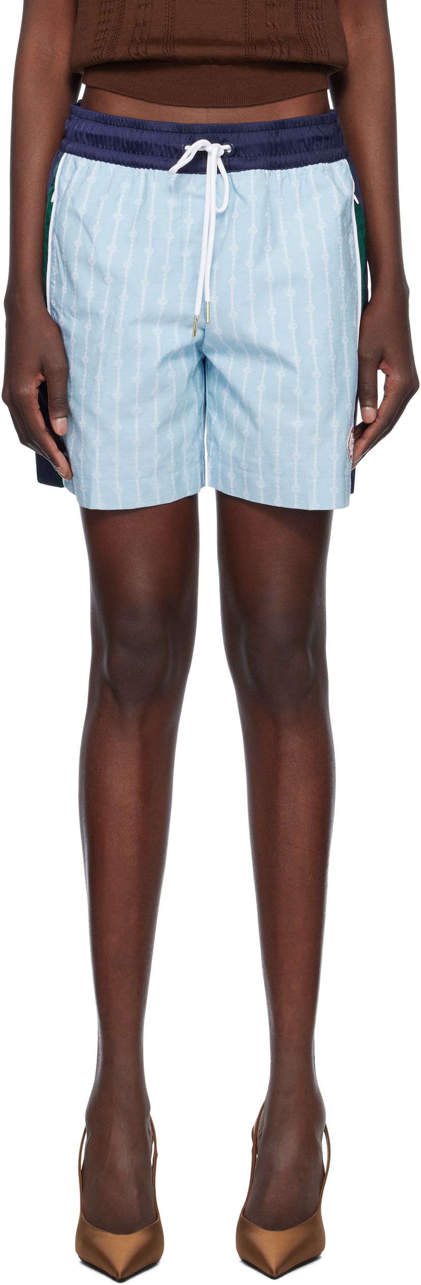 Kupaći kostimi Casablanca Casablanca Laurel Pinstripe Track Shorts Plava | WS25-TR-310-01