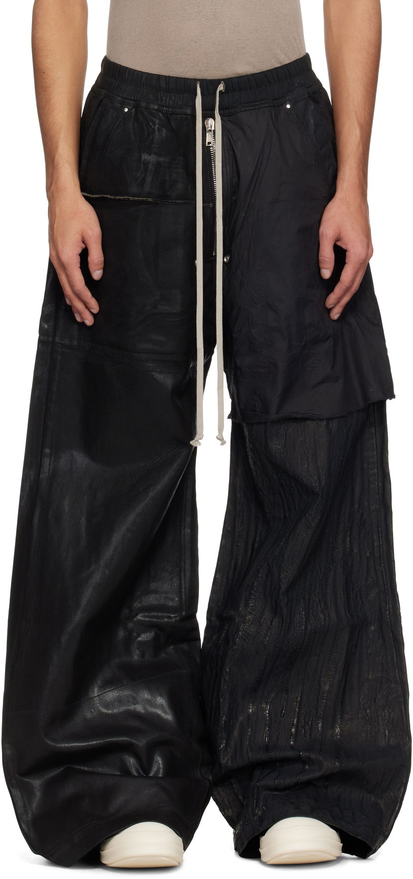 Hlače Rick Owens Rick Owens DRKSHDW Hollywood Geth Belas Wide Leg Jeans Crna | DU01E3378 COMW1