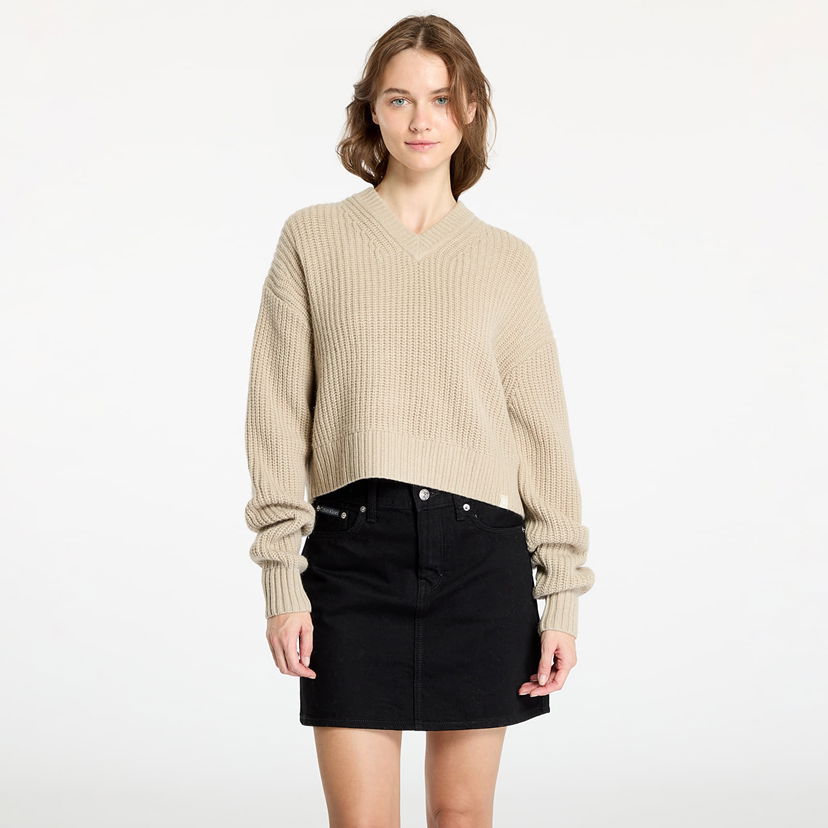 Džemper CALVIN KLEIN Chunky V-Neck Sweater Pelican Bež | J20J224635 PD7
