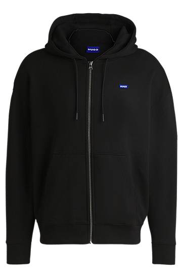 Dukserice BOSS Relaxed-Fit Terry Hoodie Crna | 50542512