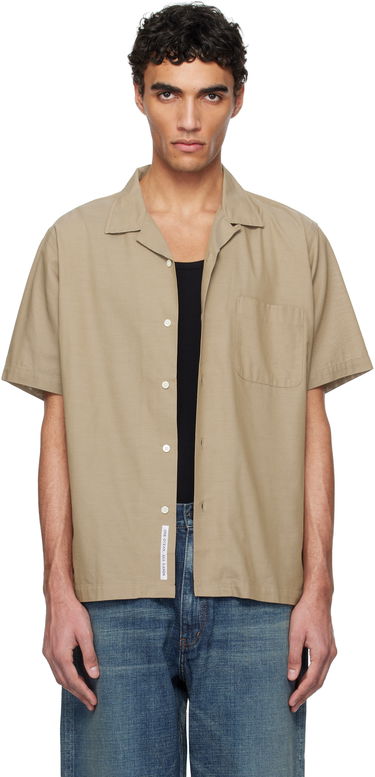 Košulja NANAMICA Nanamica Open Collar Panama Short Sleeve Shirt Bež | S25SG119U, 0