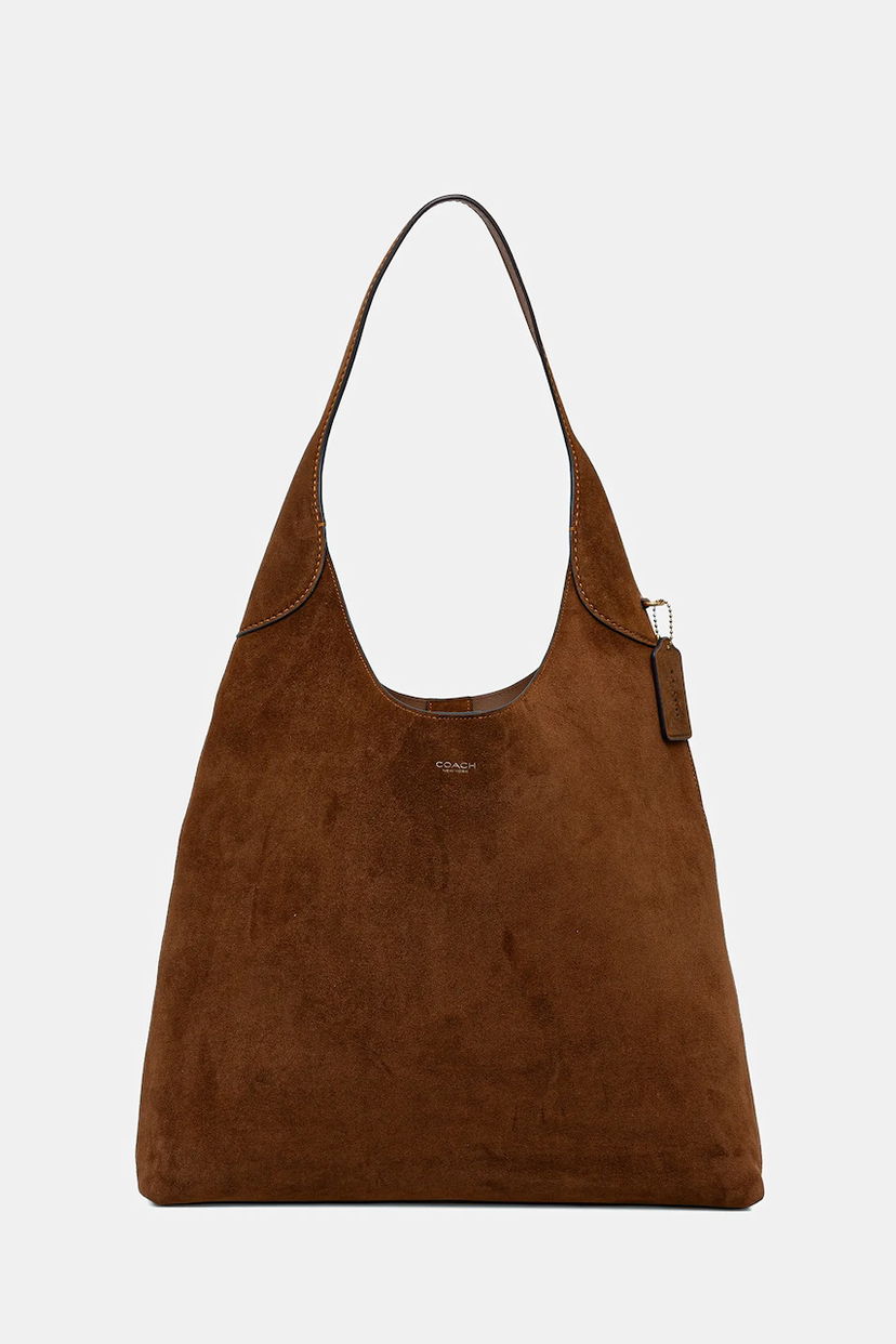 Torba za rame Coach Coach Brooklyn Suede Shoulder Bag Smeđa | CW636