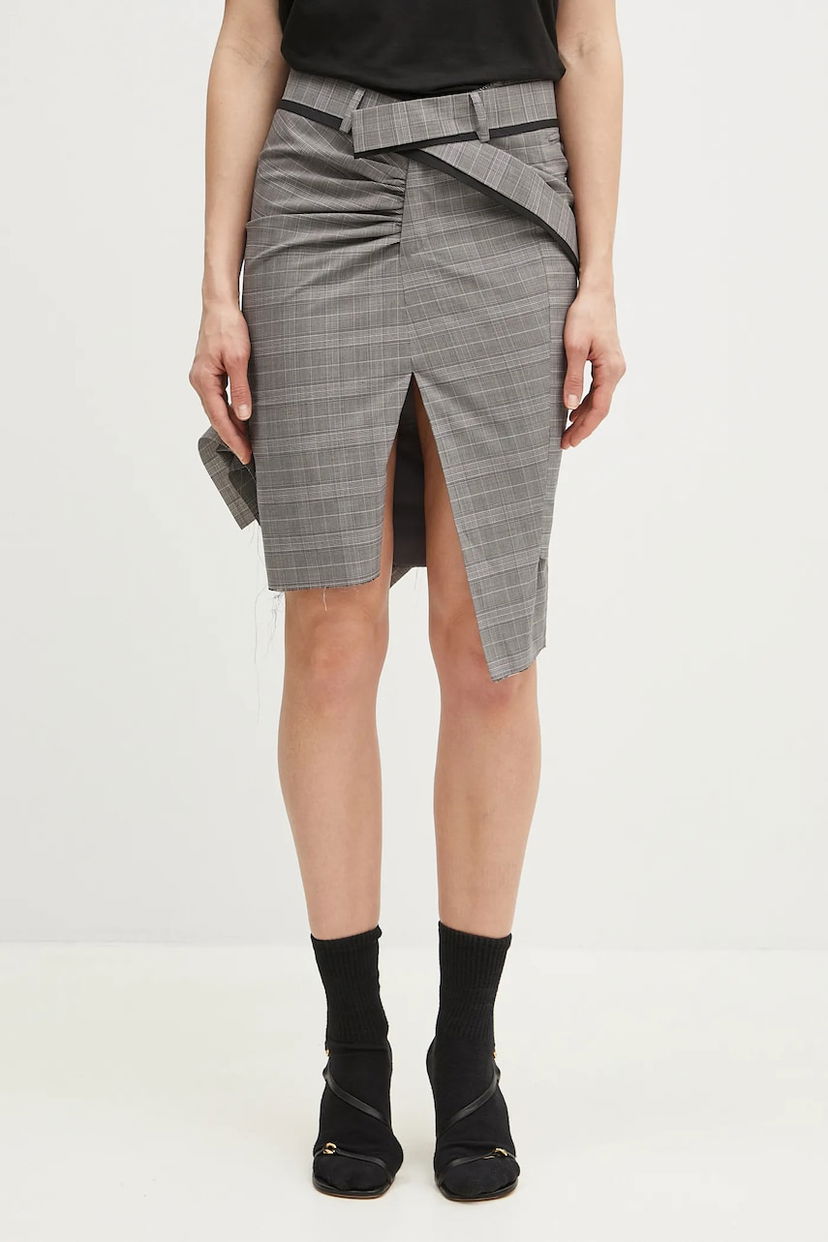 Suknja Ottolinger Ottolinger Drape Pencil Mini Skirt Siva | 123.300523.02