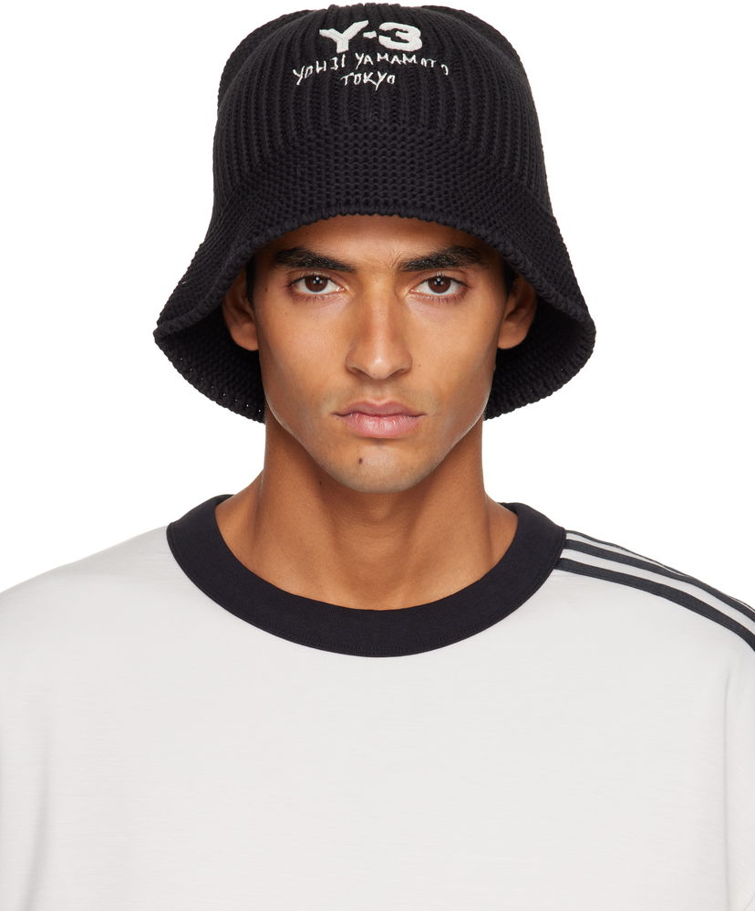 Šešir Y-3 Y-3 Heritage Knit Bucket Hat Crna | JX8305