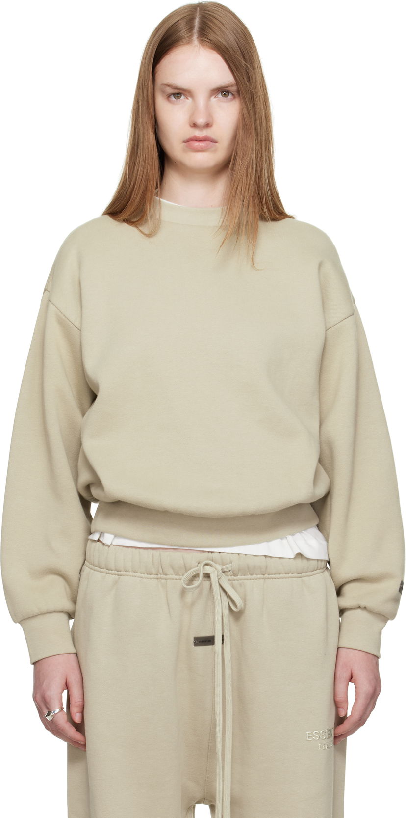 Dukserice Fear of God Fear of God ESSENTIALS Classic Fit Crewneck Sweatshirt Bež | 192SP255556FW