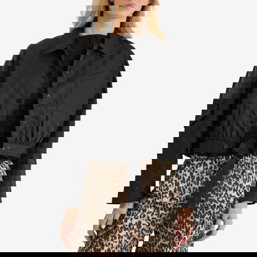 Bomber jakna GANNI Ganni Duchesse Nylon Short Jacket Crna | W0462, 2