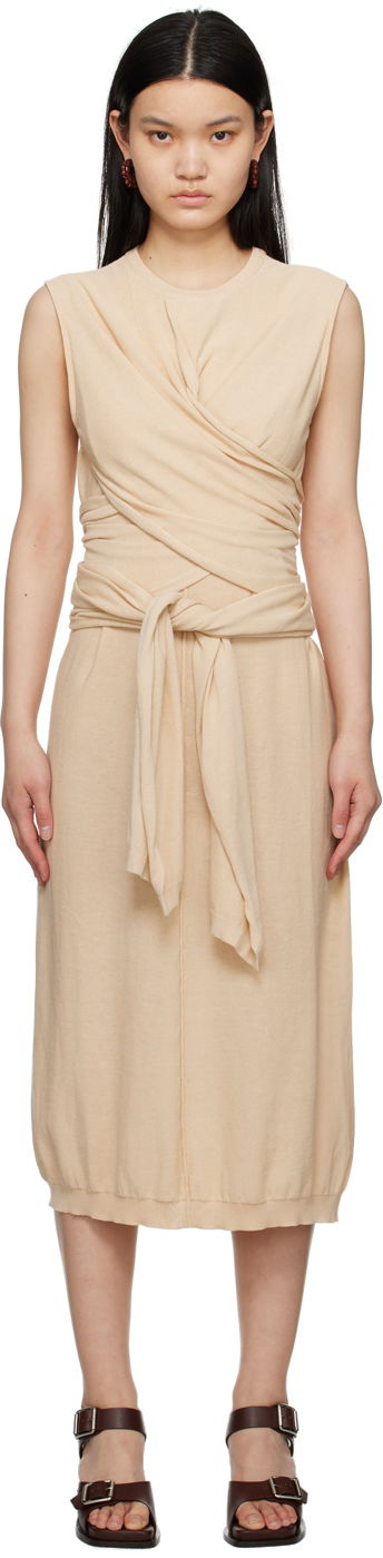 Haljina LEMAIRE Midi Dress With Knot Bež | DR1022 LK116