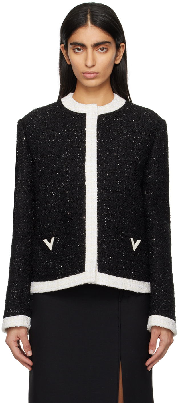 Jakna Valentino Black Metallic Jacket Crna | 4B3CE27P8C8