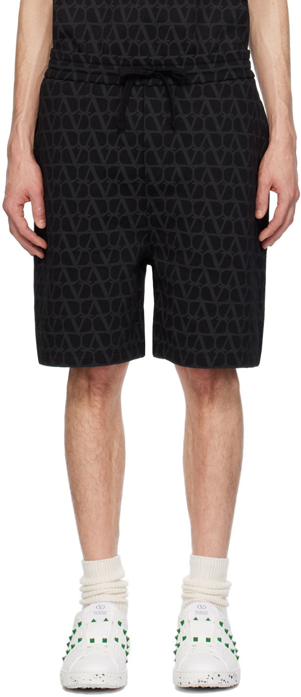 Kratke hlače Valentino Toile Iconographe Shorts Crna | 4V3MD01N9VV