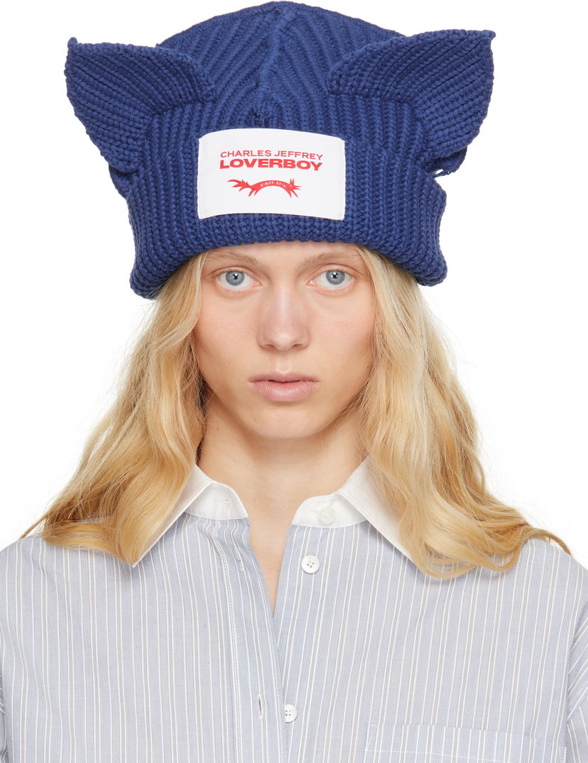 Kapica Charles Jeffrey Loverboy Charles Jeffrey LOVERBOY Chunky Knit Ears Beanie Plava | 54130301