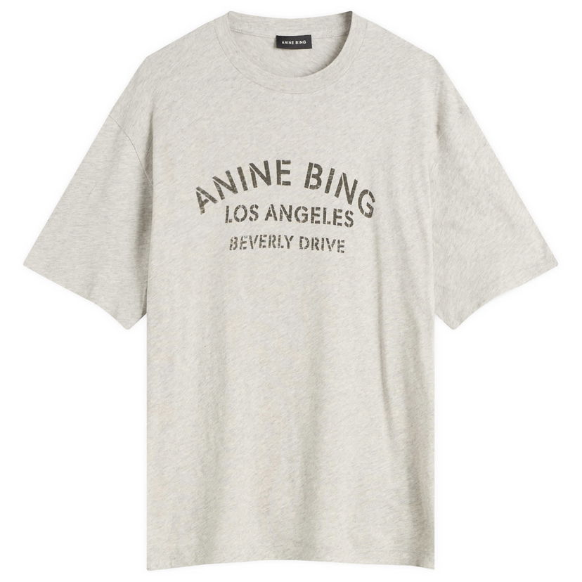 Majica kratkih rukava Anine Bing Cohen Los Angeles Stencil T-Shirt Siva | A-08-11519-WAGR1