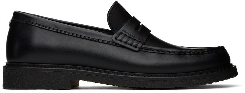 Tenisice i cipele BOSS BOSS Polished Leather Loafers Crna | 50536162