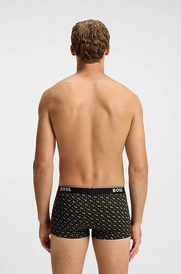 Bokserice BOSS Assorted three-pack of solid and patterned trunks in stretch cotton Višebojno | 50554443, 1