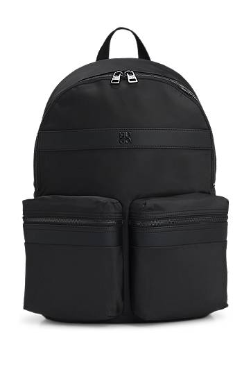 Ruksak BOSS Twill Backpack with Logo Trim Crna | 50547405, 0