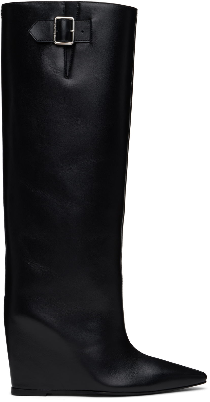Tenisice i cipele Courrèges Astro Wedged Leather Tall Boots Crna | 324SBT035CR0017