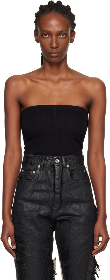 Majica bez rukava Rick Owens Rick Owens Concordians Runway Ribbed Tube Top Crna | RO02E4674 WS, 0