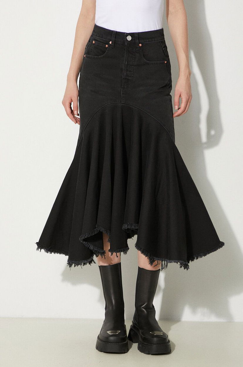 Suknja VETEMENTS VETEMENTS Denim Midi A-Line Skirt Crna | WE64SK700B