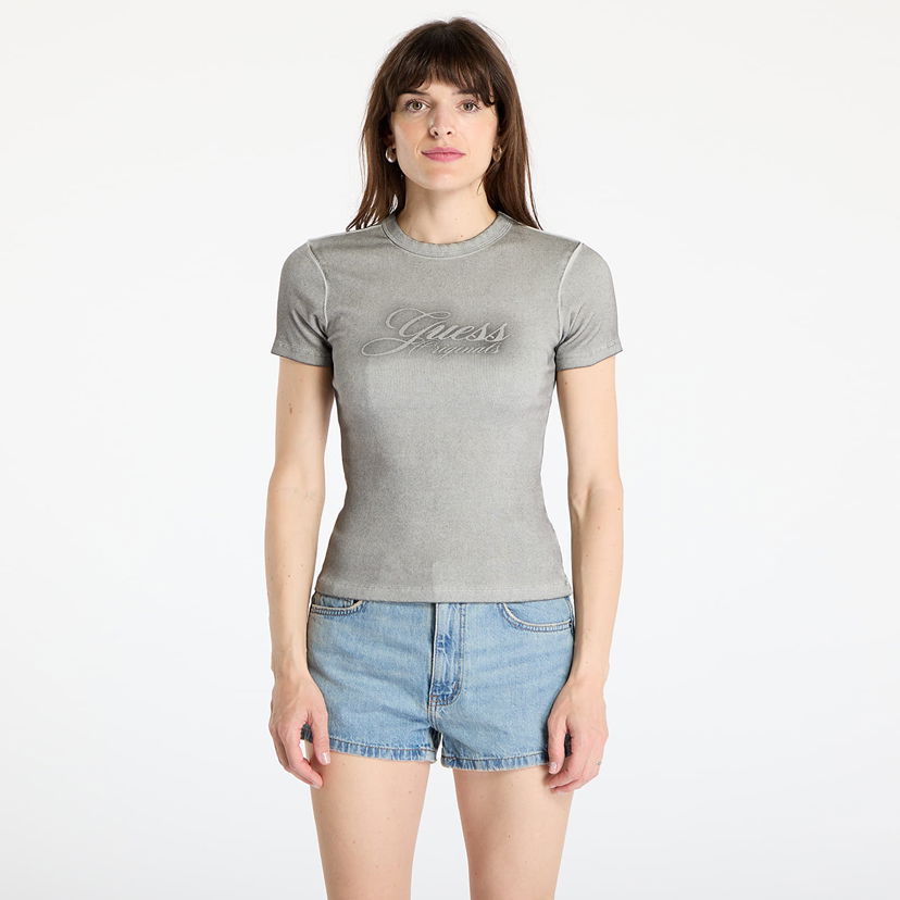 Majica kratkih rukava GUESS GUESS Originals Eco Ribbed Spray T-Shirt Siva | W5GP59KCTT1-JTMU
