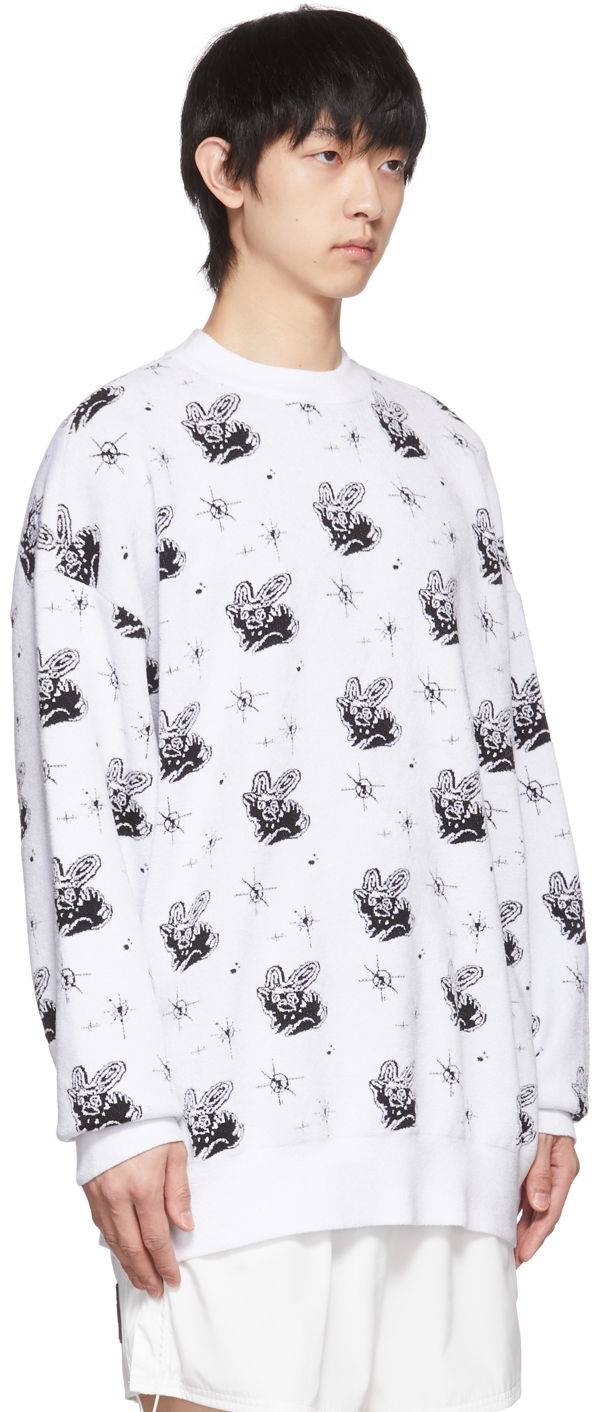 Džemper We11done Monster Print Reversible Sweater Bijela | WD-KT1-22-651-U-WH, 1